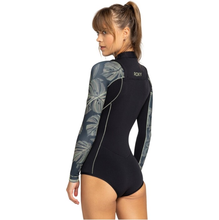 2024 Roxy Womens Elite XT 1.5mm Long Sleeve Front Zip Spring Wetsuit ERJW403064 - Anthracite The Palms Wetsuit